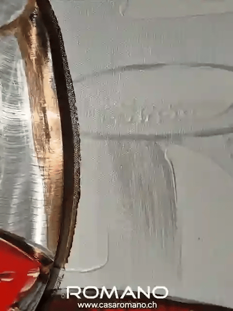 âWeinprobeâ â Leinwandbild mit Weinglas-Motiv in Grau und Rot