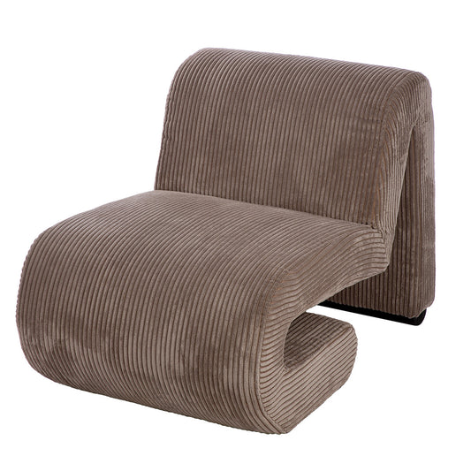 Design-Sessel „Poltrana“ aus Cord – Beige (86×59×67 cm) | CASA ROMANO