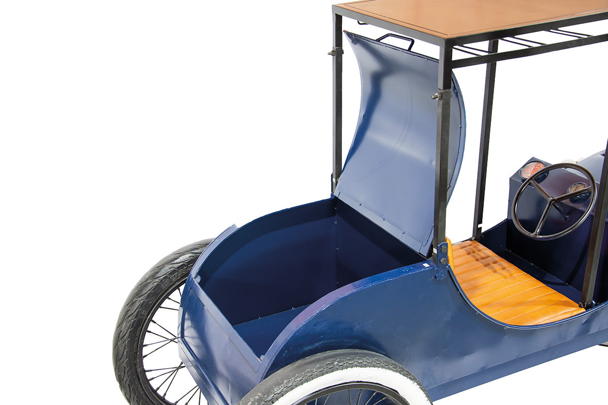 Bar Roller „Vintage Car“ – Designmöbel aus recyceltem Metall & Mangoholz