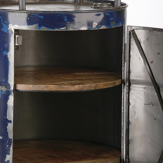 Beistelltisch Bar âBarrelâ â Industrial Design aus Mangoholz & Metall