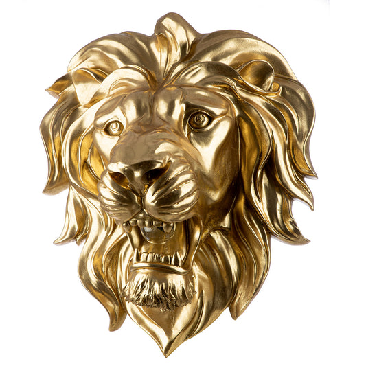Wandobjekt LED Löwe "King of the Savannah" Seitlich – Goldfarben | CASA ROMANO
