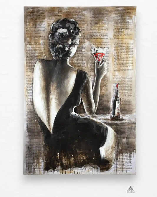 Handgemaltes Metall Wandbild Frau 150x100 cm | CASA ROMANO