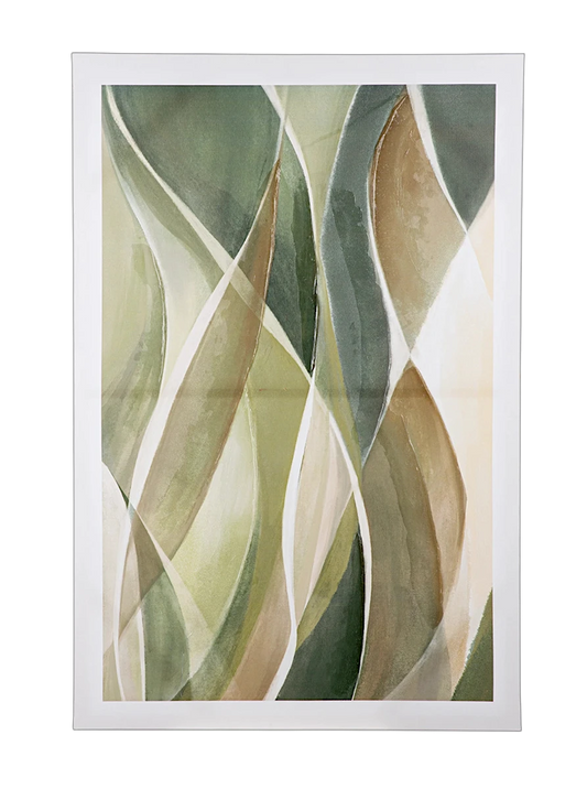 Wandbild „Verde“ – abstraktes Leinwandbild in Grün & Creme, 90 cm | CASA ROMANO