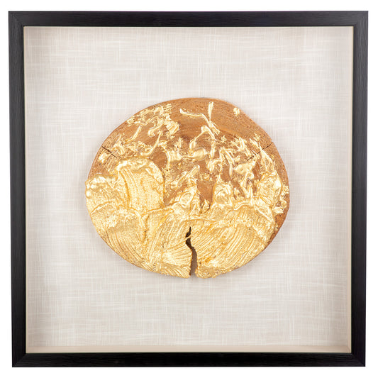 Wandbild „Holzscheibe“ – 3D Bild in Goldoptik, 60 cm | CASA ROMANO