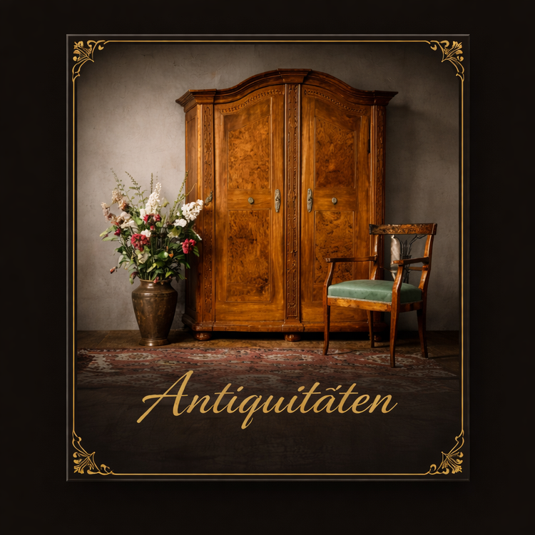 Antiker Biedermeier Schrank mit Stuhl – originale Antiquität bei CASA ROMANO