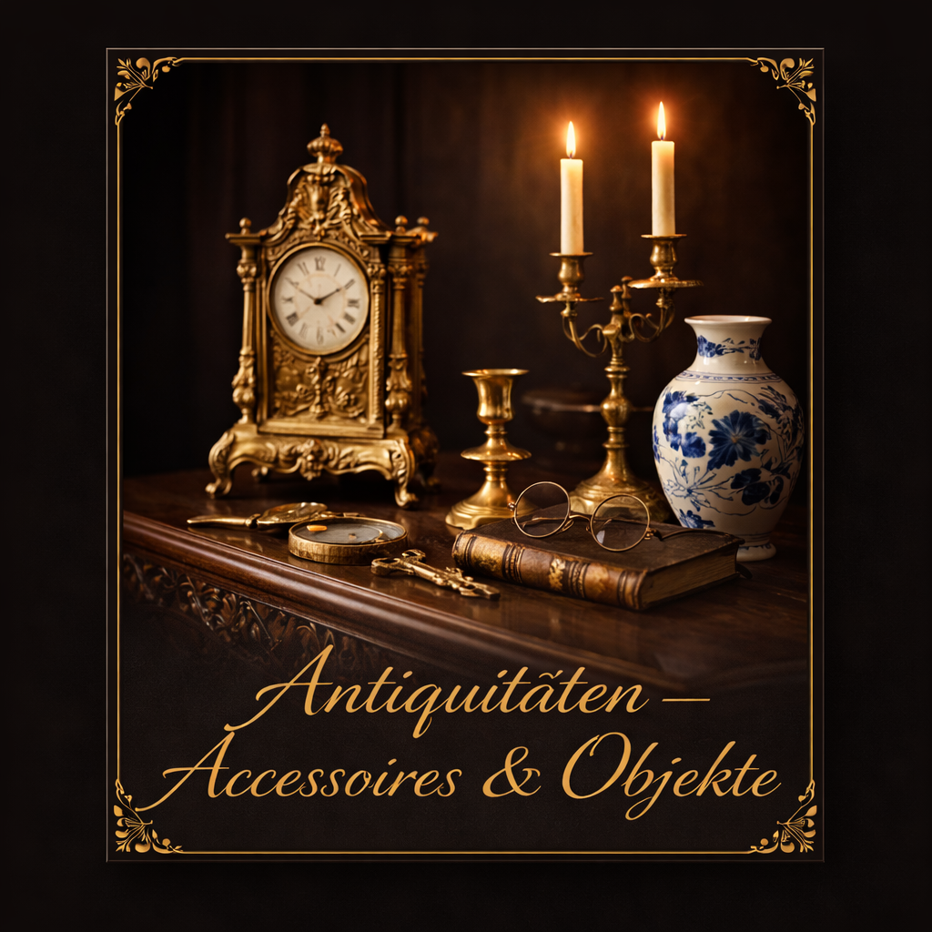 Antike Tischuhr und Kerzenleuchter – originale Antiquitäten Accessoires bei CASA ROMANO