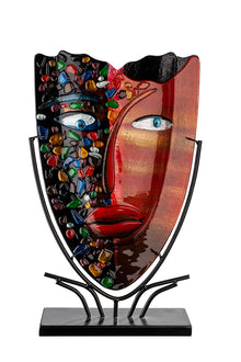 Bodenvase „Visage“ – Handbemalte Glas-Skulptur | CASA ROMANO