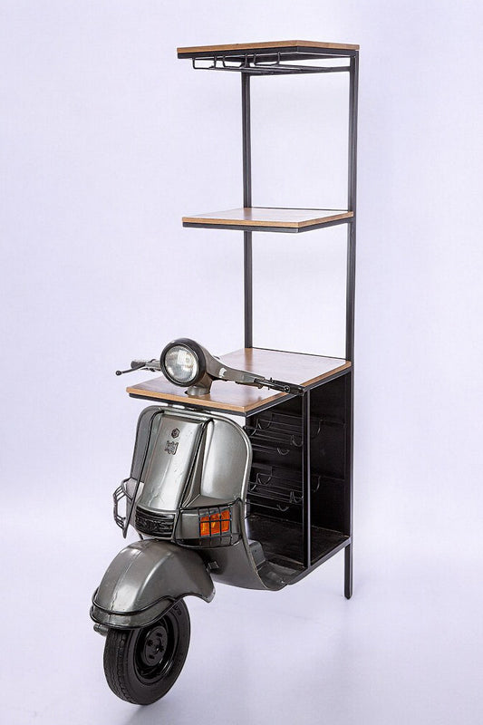 Weinregal / Bar Roller – Einzigartiges Design aus Metall & Mangoholz