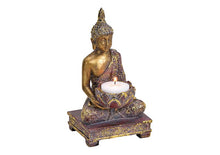Teelichthalter Buddha - mit Gold-Glitter H 18 cm | CASA ROMANO