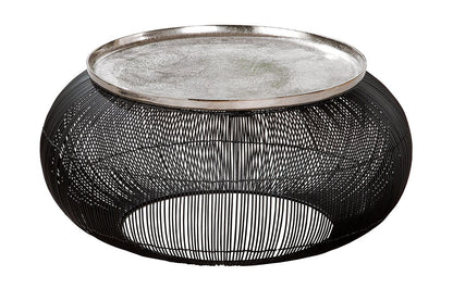 Beistelltisch "Puntual" – Rund, Aluminium Schwarz & Silber | Ø 64 cm