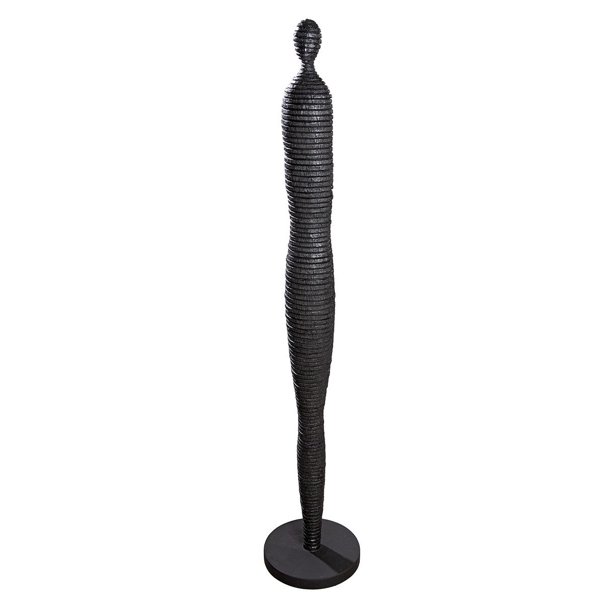 Skulptur "Lorient" – Moderne Figur in Schwarz, 134 cm