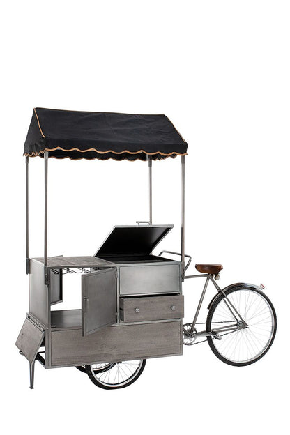 Weinregal „Büdchen“ im Fahrradstil – Mangoholz & Metall
