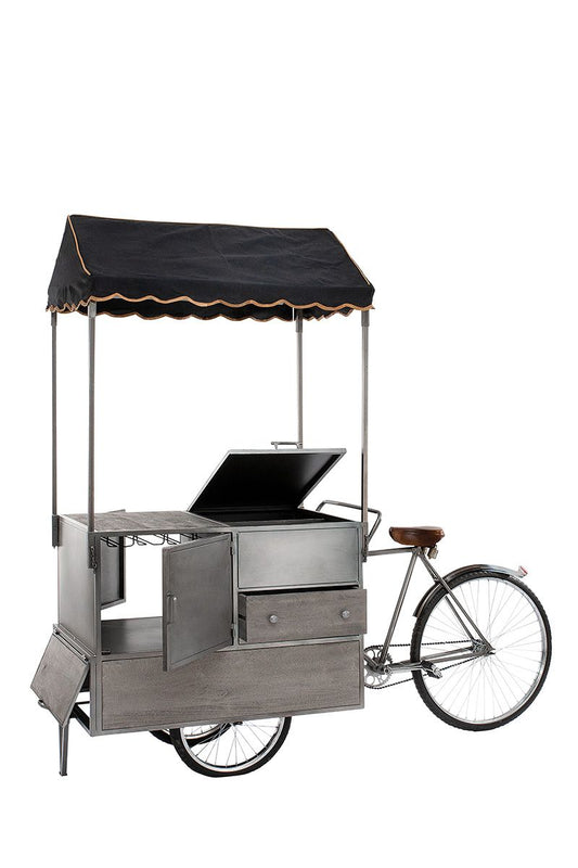 Weinregal „Büdchen“ im Fahrradstil – Mangoholz & Metall