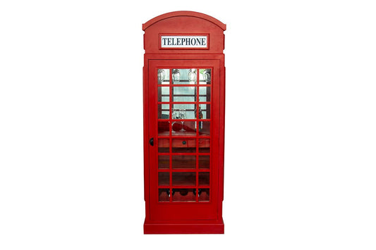 Weinregal Telefonzelle – Rotes Mangoholz-Regal