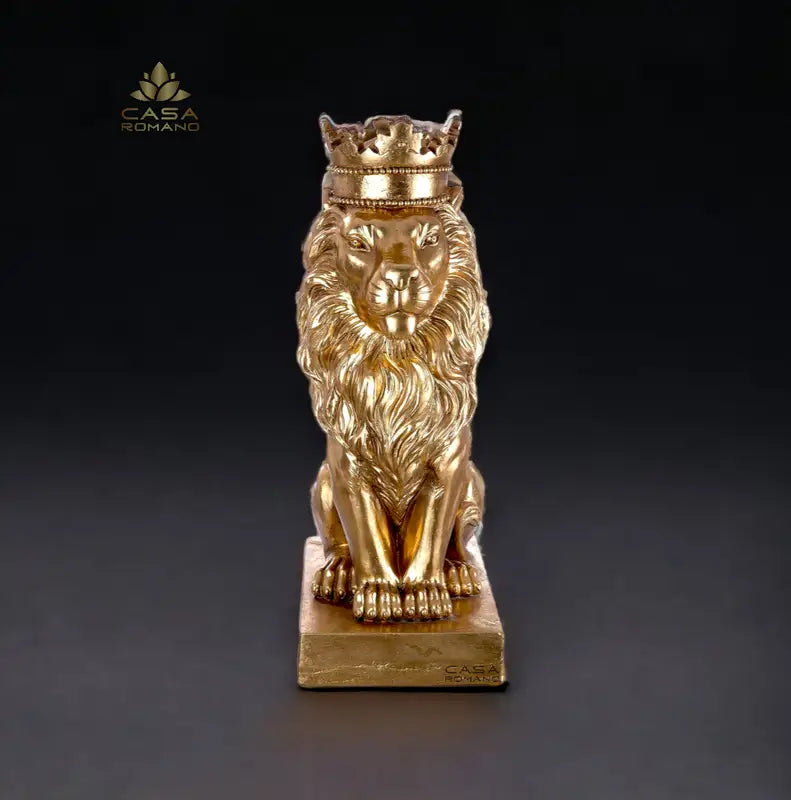Skulptur Löwe "Könige der Tiere" – Gold mit metallischer Optik