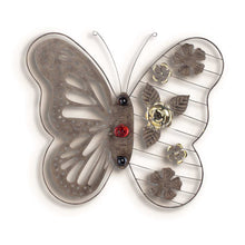 Wandobjekt Schmetterling "Butterfly" – Metall in Braun mit Glasperlen | CASA ROMANO