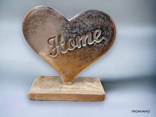Alu-Herz mit "Home" Gravur