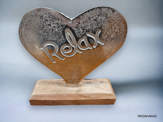 Alu-Herz mit "Relax" Gravur