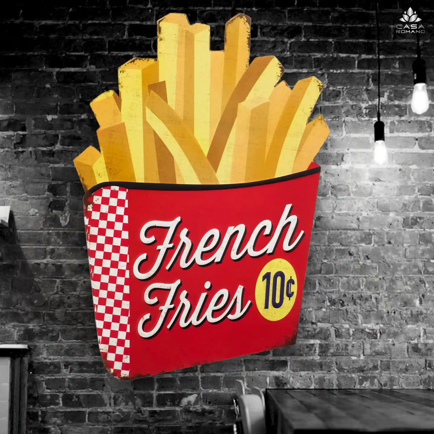Blechschild "French Fries" – Retro Metallschild 50x35 cm