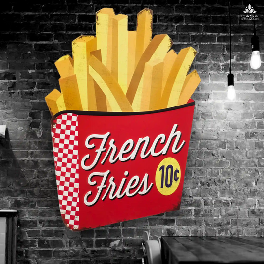 Blechschild "French Fries" – Retro Metallschild 50x35 cm