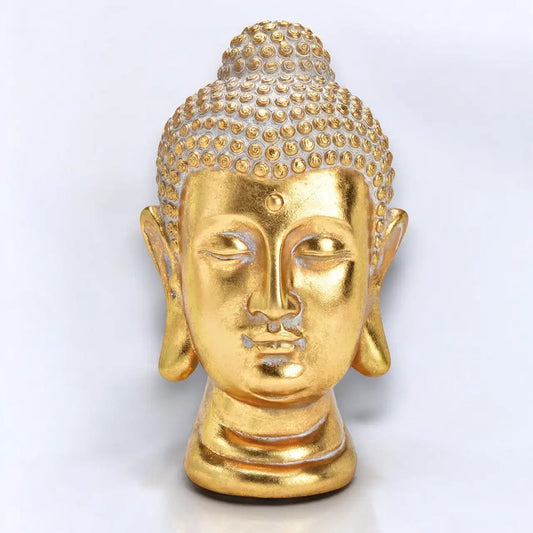 Buddhakopf  H 30cm in Gold