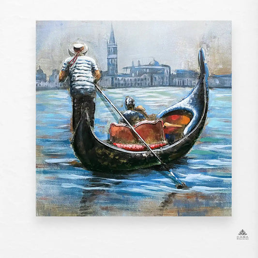 „Gondel Venedig“ – Metallbild mit 3D-Optik