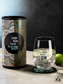 Gin Glas „Lange Rede kurzer GIN“ – stilvolles Geschenkset | CASA ROMANO