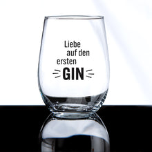 Gin Glas „Liebe auf den ersten GIN“ – Geschenkset mit Untersetzer & Box | CASA ROMANO
