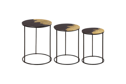 Beistelltisch-Set „Loro“ – stilvoller Glanz in Schwarz & Gold