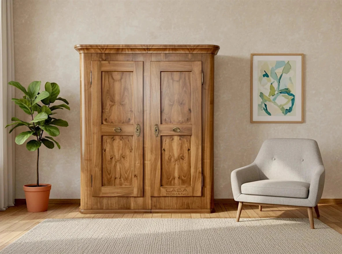 Antiker Biedermeier Schrank Nussbaum – 2-türig | Spätbiedermeier ca. 1850 | CASA ROMANO