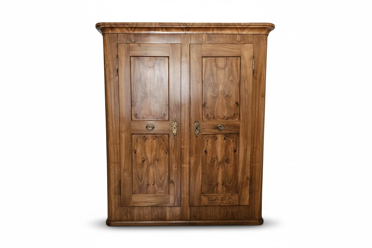 Antiker Biedermeier Schrank Nussbaum – 2-türig | Spätbiedermeier ca. 1850 | CASA ROMANO