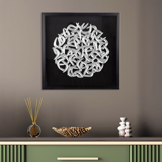 Wandbild „Salerno“ – 3D Wandbild in Schwarz mit silbernen Akzenten, 60 cm | CASA ROMANO
