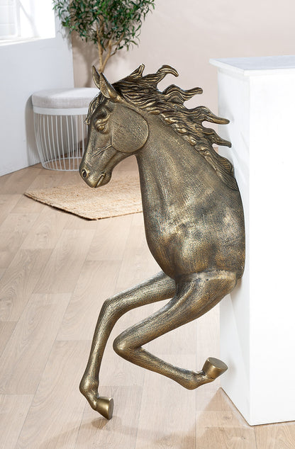 Wandobjekt Pferd "Dreamy" – Aluminium, bronzefarben
