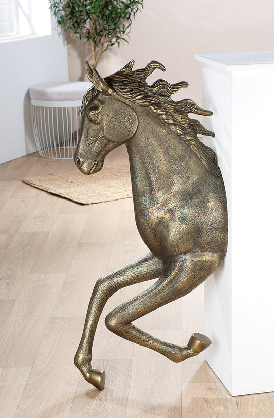 Wandobjekt Pferd "Dreamy" – Aluminium, bronzefarben