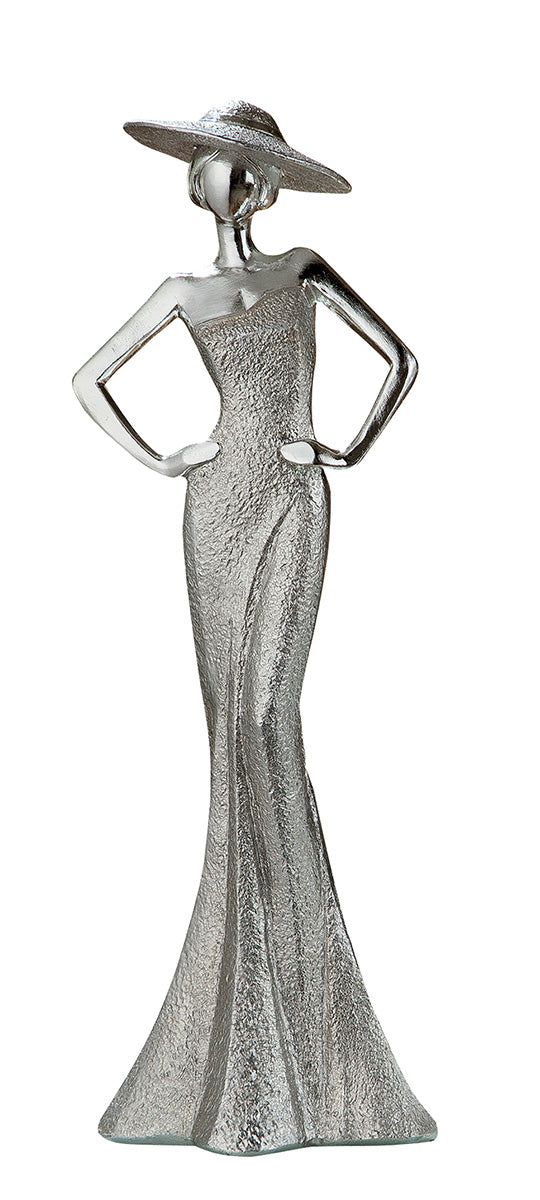 Lady Skulptur Silber – Beide Hände an der Hüfte - 30cm | CASA ROMANO