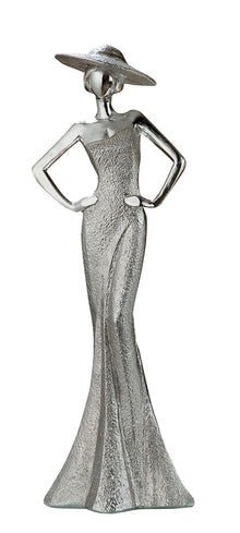 Lady Skulptur Silber – Beide Hände an der Hüfte - 30cm | CASA ROMANO