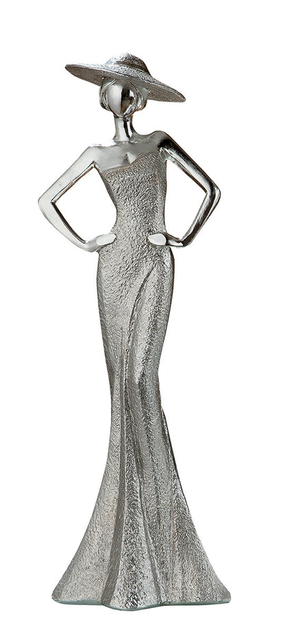 Lady Skulptur Silber – Beide Hände an der Hüfte - 30cm | CASA ROMANO