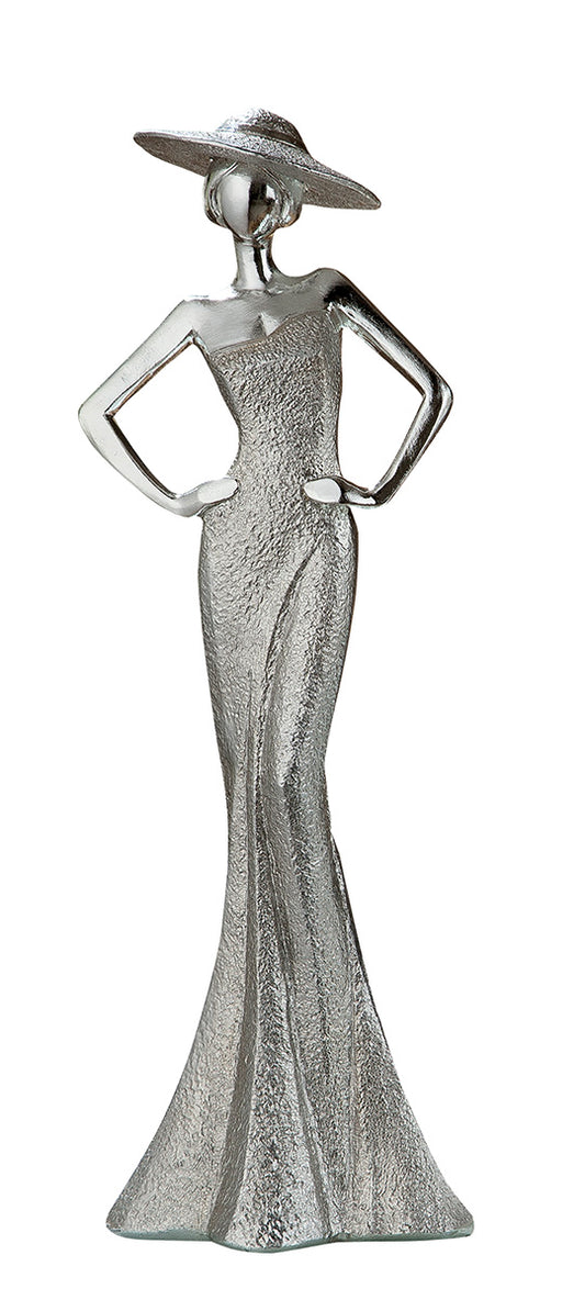 Lady Skulptur Silber – Beide Hände an der Hüfte - 30cm | CASA ROMANO
