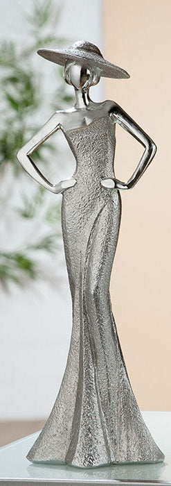 Lady Skulptur Silber – Beide Hände an der Hüfte - 30cm | CASA ROMANO