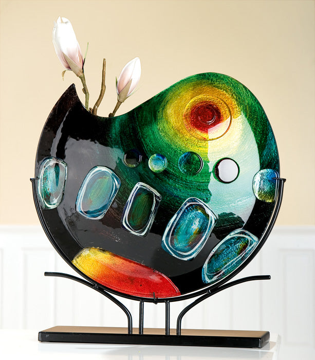 Glas Bodenvase „Sunrise“ 51 cm – Handbemaltes Designobjekt | CASA ROMANO
