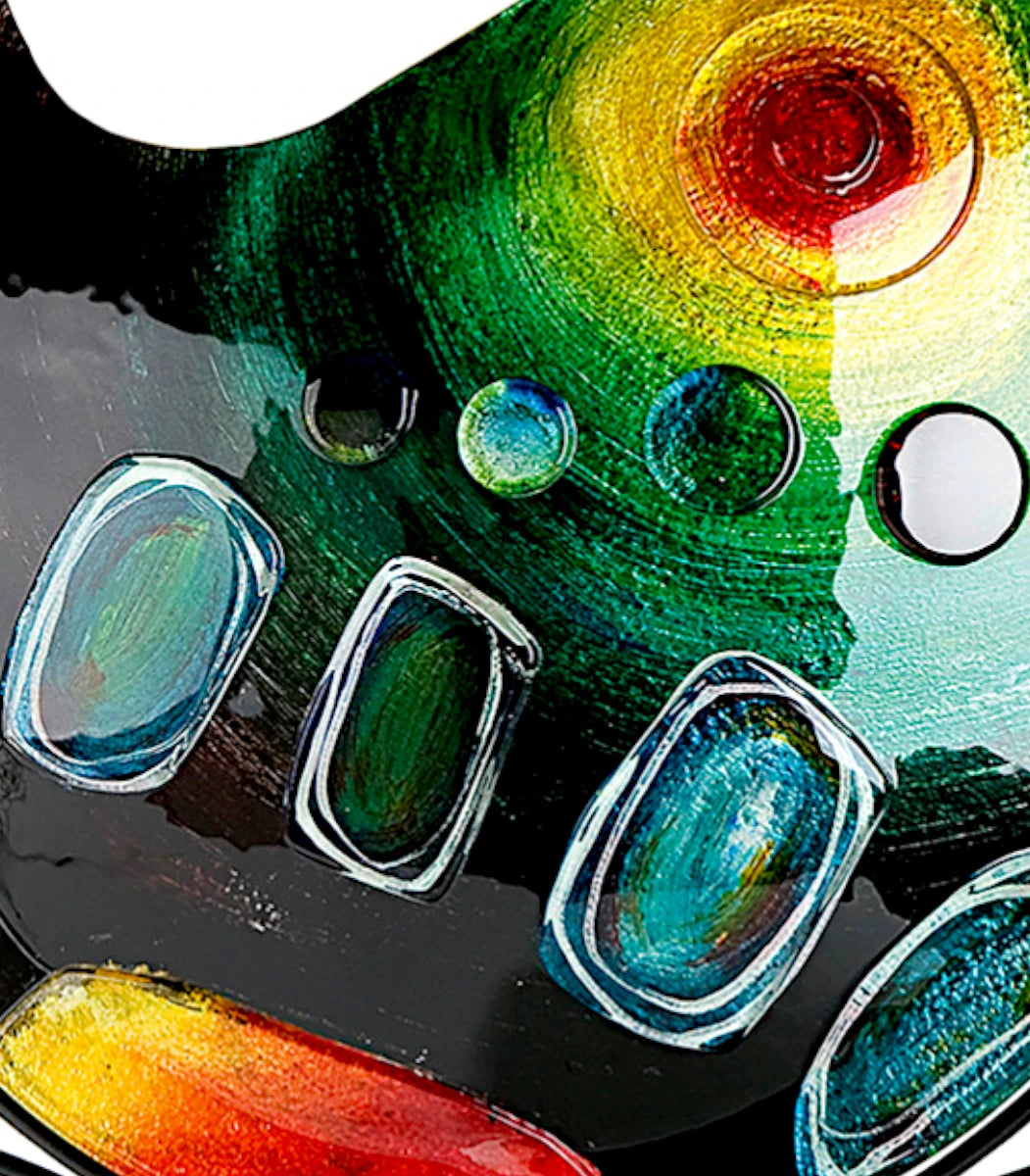 Glas Bodenvase „Sunrise“ 51 cm – Handbemaltes Designobjekt | CASA ROMANO