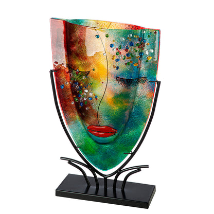 Glasvase „Violet“ 47 cm – Handbemalte Gesichts-Vase | CASA ROMANO