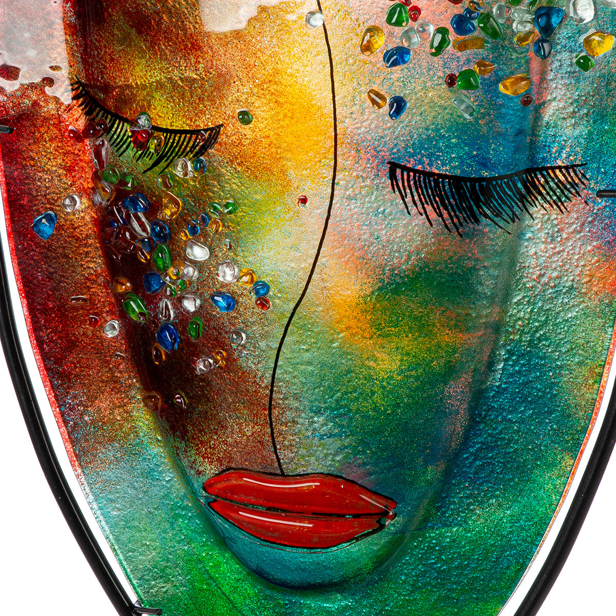 Glasvase „Violet“ 47 cm – Handbemalte Gesichts-Vase | CASA ROMANO
