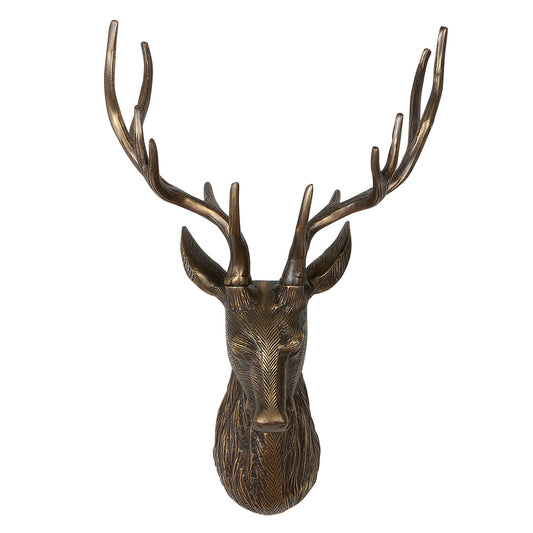 Wandobjekt Hirsch „Liam“ – Aluminium in Bronzefinish, 55 cm