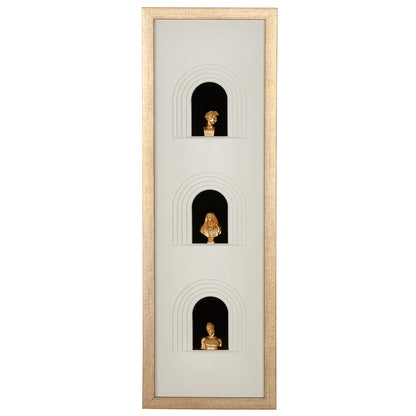 Design Wandbild „Ionic“ 90x30 cm – 3D Kunst mit goldenen Akzenten | CASA ROMANO