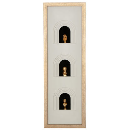 Design Wandbild „Ionic“ 90x30 cm – 3D Kunst mit goldenen Akzenten | CASA ROMANO