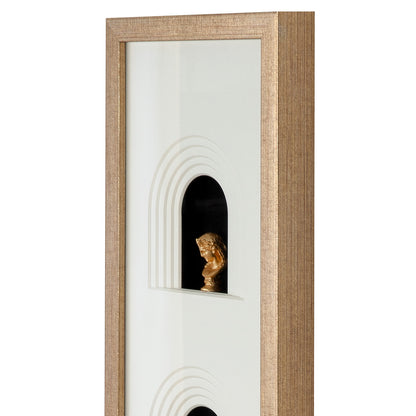 Design Wandbild „Ionic“ 90x30 cm – 3D Kunst mit goldenen Akzenten | CASA ROMANO