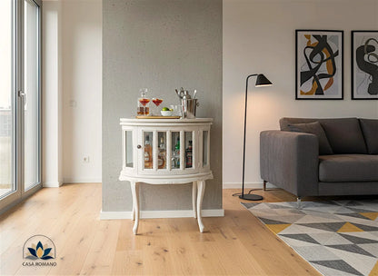 Bar-Vitrine / kleine Hausbar mit Glas und abnehmbarer Servierplatte | CASA ROMANO