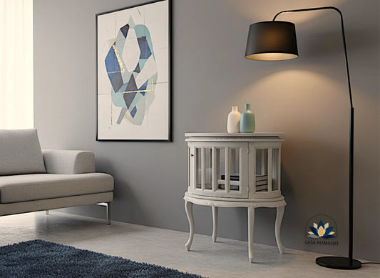 Bar-Vitrine / kleine Hausbar mit Glas und abnehmbarer Servierplatte | CASA ROMANO