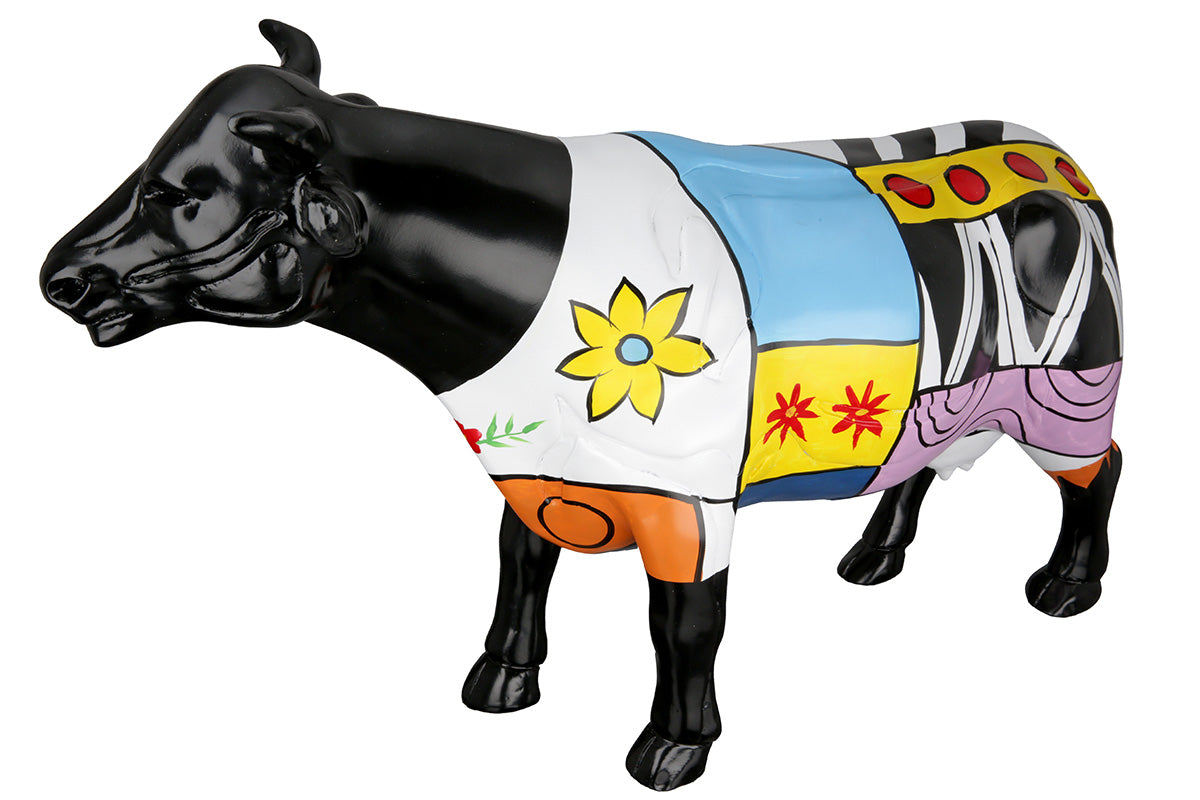 Bunte Kuh Skulptur "Cow" – Vorderansicht